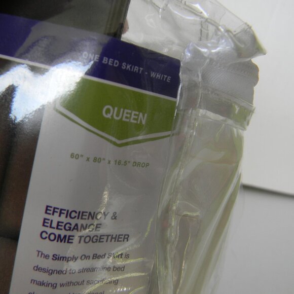 NEW Simply On Bed Skirt by Geela Lifestyle WHITE QUEEN - Picture 2 of 3